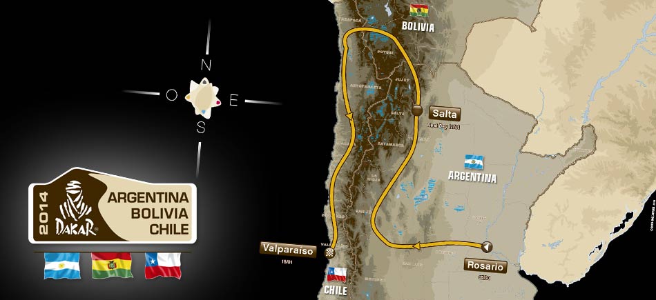 Mapa Rally Dakar 2014 - © ASO